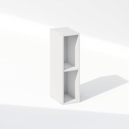 Furinno Reed 2-Tier Closet Organizers and Storage, Closet Organizer, Open Shelf Closet Storage, for Wardrobe, Bedroom, Living Room, 6-Inch Width, White