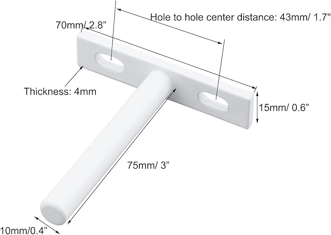Antrader 4 Sets 3" Heavy Duty Blind Shelf Supports Hidden Brackets, Suitable for Wood Shelves, with Screws and Anchors, White