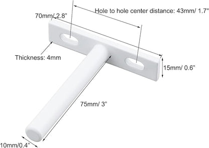 Antrader 4 Sets 3" Heavy Duty Blind Shelf Supports Hidden Brackets, Suitable for Wood Shelves, with Screws and Anchors, White