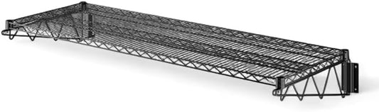 24" x 60" Black Wall-Mounted Wire Shelf with Epoxy Coating, Heavy-Duty Steel Storage Rack, NSF Certified, Easy Installation, Open Wire Design for Kitchen, Garage, or Utility Storage