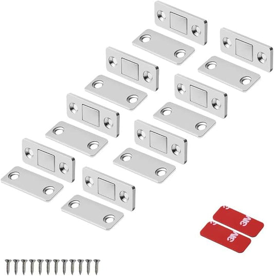 Mousike Magnetic Door Catch Ultra Thin Cabinet Magnets Stainless Steel Drawer Magnet Catch for Sliding Door Closure Kitchen Cabinet Cupboard Closet Closer (8 Pack)