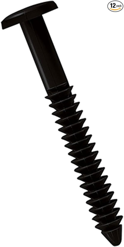 Ekena Millwork LVSL0012BL 3" Lifetime Vinyl Shutter-Lok's, Black (12/Bag), Count