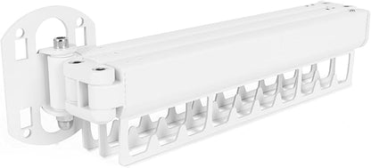 Clothes Drying Rack Wall Mounted,Collapsible & Retractable Laundry Hanging Rack, Space-Saving Indoor Outdoor Clothes Rack for Laundry Balcony Bedroom Bath Room (White)