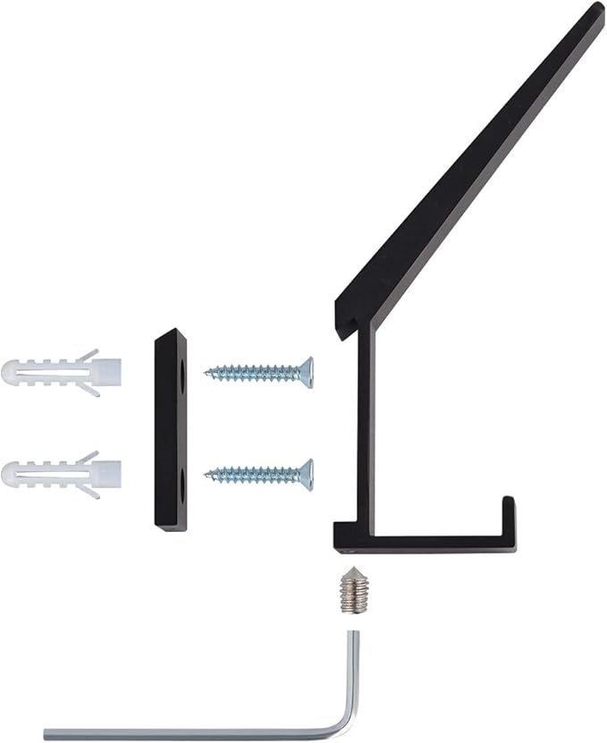 Coat Hooks Wall Mounted Towel Holder Heavy Duty Aluminum Double Robe Hanger for Bathroom Kitchen Office Farmhouse 2 Pack Anodized (Black)
