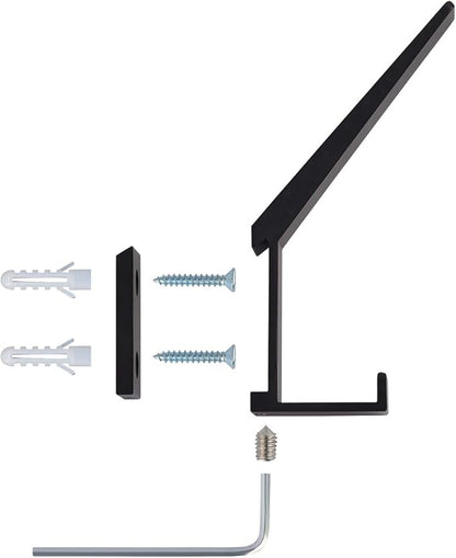 Coat Hooks Wall Mounted Towel Holder Heavy Duty Aluminum Double Robe Hanger for Bathroom Kitchen Office Farmhouse 2 Pack Anodized (Black)