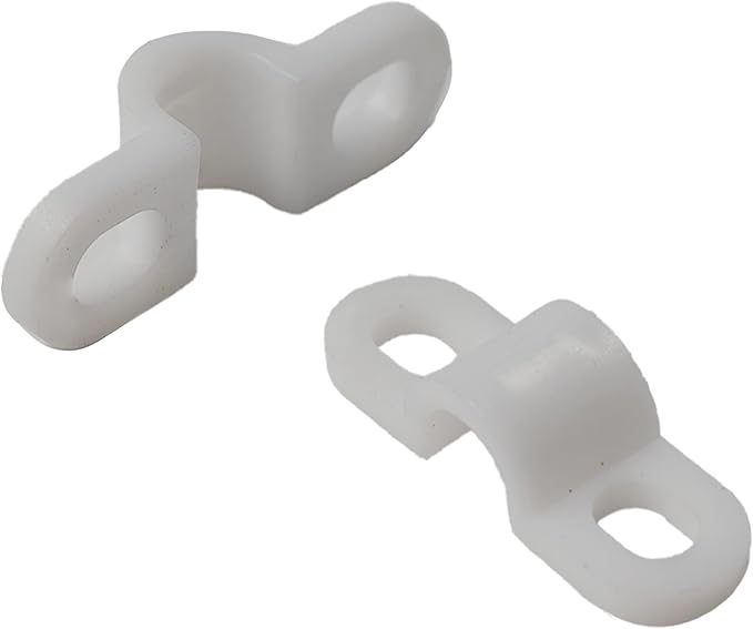 120Pcs Wire Shelf Loop Clips, White Plastic Shelving Wall Clips with Screws, Back Mount Brackets for Wire Shelves Concrete Drywall Installation, Closet Storage Organizer Hardware