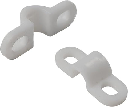 120Pcs Wire Shelf Loop Clips, White Plastic Shelving Wall Clips with Screws, Back Mount Brackets for Wire Shelves Concrete Drywall Installation, Closet Storage Organizer Hardware