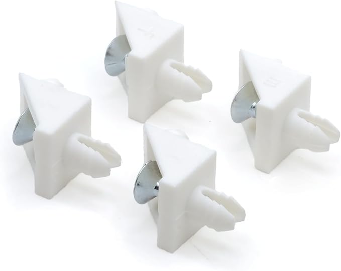 ReplacementScrews White Shelf Support Pins Compatible with IKEA Part 101558 (Pax, KOMPLEMENT) (Pack of 4)