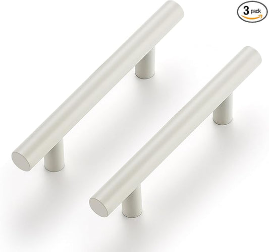 Ravinte 3 Pack | 5 Inch Cabinet Pulls White Stainless Steel Kitchen Drawer Pulls Cabinet Handles 5 InchLength, 3 Inch Hole Center