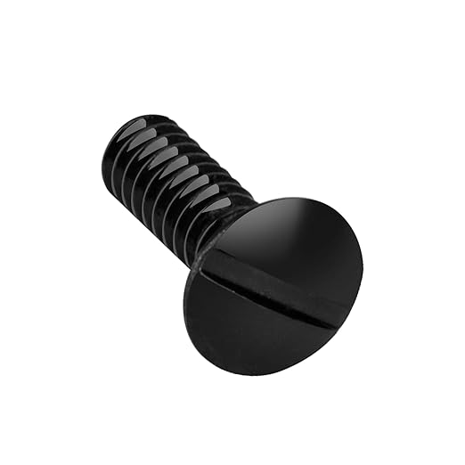 Henne Bery 3/8" Long 6-32 Thread, Oval Head Milled Slot Replacement Wall Plate Screws, 50 Pack, Black