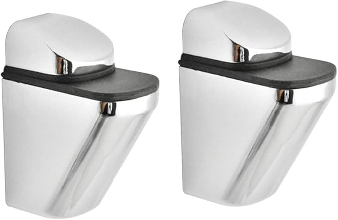 Adjustable Wood/Glass Shelf Bracket Wall Mount, Polished Chrome, 2 Pack