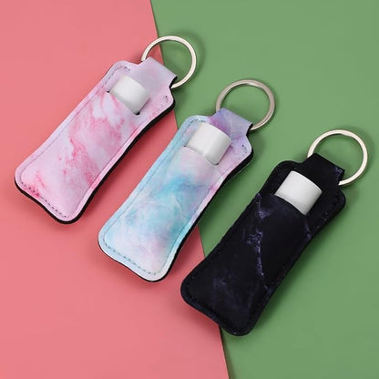 COOKOOKY Chapstick Holder Keychain Cute Lip Balm Keychain Holder with Clip