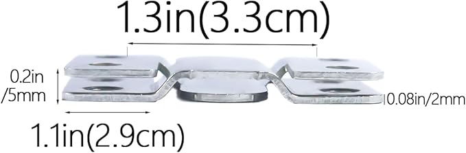4 Pairs Stainless Steel Flush Mount Bracket Interlocking Headboard Hardware for Picture Hangers,Interlocking Heavy Duty Photo Frame Hook,Interlock Bracket Furniture Connector (Silver)
