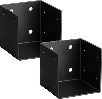 2 Pack 11 Gauge(3 mm Thick) Pergola Wall Mount Bracket for 6x6 Post,Black