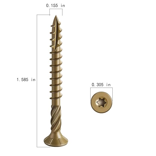 #8 * 1-5/8" Deck Screws, (188pcs) 1 lbs.Exterior Wood Screws, Rust Resistant Epoxy Coated, Bronze, T20 Star Bit