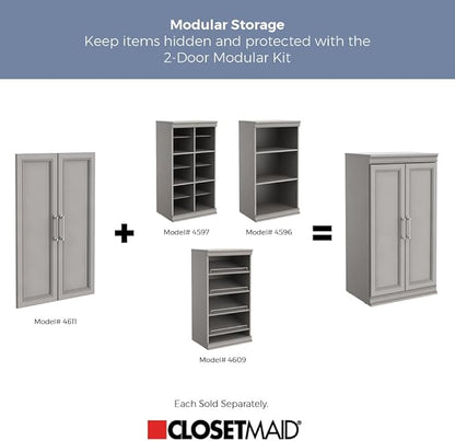 ClosetMaid Modular Storage Shelf Unit with Angled Shoe Shelves, Taupe