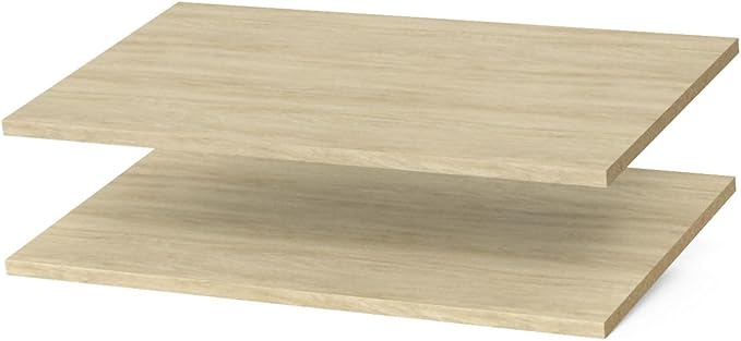 Easy Track 3 Shelf Deluxe Starter Closet Storage Wall Mounted Wardrobe Organizer System Kit with Shelves and Rods, Honey Blonde