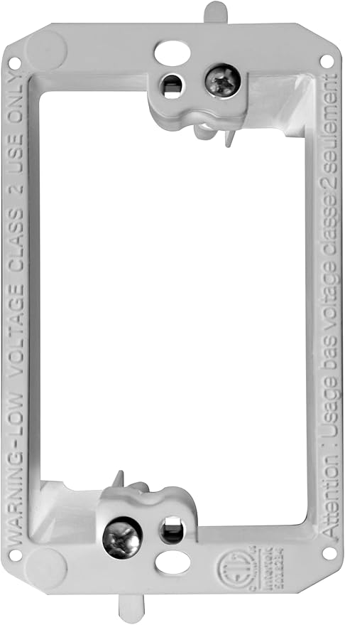 BestMounts - 5 Pack Low Voltage Mounting Brackets 1 Gang for Drywall Outlet Cable Pass Through Wall Plates - Cable Wall Plate Bracket for Old Work, Telephone Wire, Network Cable, HDMI, Speaker Wire