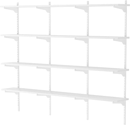Wallniture Turin 60 inch x 8 in Wall Shelf for Home Storage and Decor, Floating Bookshelf for Living Room, Ladder Shelves with Adjustable Standard Rail Bracket System for Closet, Laundry, Kitchen