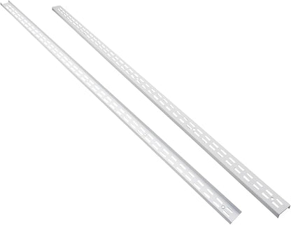 Shelving Track,ULIFESTAR Dual Trak Adjustable Wood Shelf Bracket,2PCS Direct Mount Into Fasttrack Garage Rail,Garage Organization System (32*12*1500mm/1.25*0.47*59" Double Row White)
