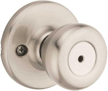 Kwikset Tylo Interior Privacy Door Knob with Lock, Door Handle For Bathroom and Bedroom, Satin Nickel Keyless Turn Lock Doorknob, with Microban Protection