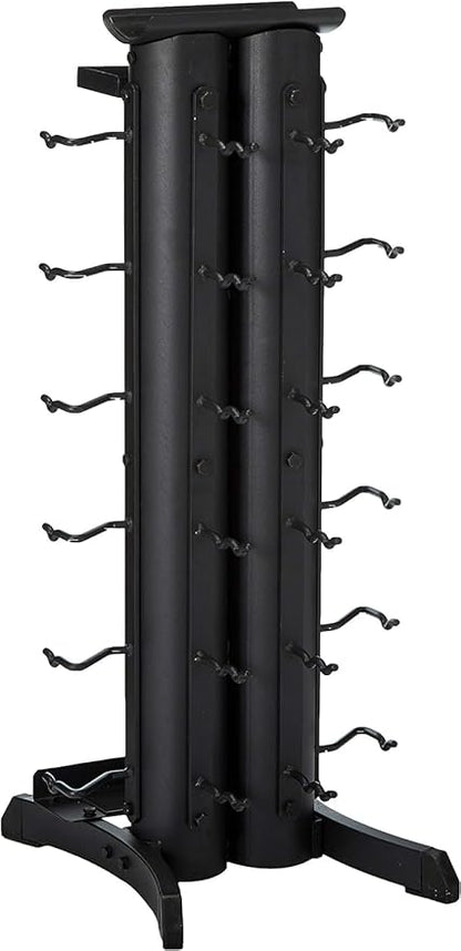 Body-Solid Vertical Gym Organizer Package with Lat and Curl Bar, Revolving Bars, Tricep Pressdown and Handles, Compact Storage Rack for 20 Handles & Straps, Home Accessories Organization