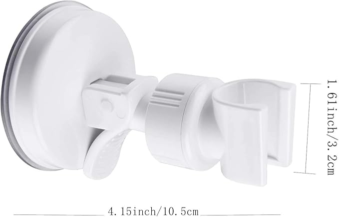 OUO Adjustable Shower Head Holder, Bathroom Suction Cup Handheld Shower Head Bracket, Removable Handheld Showerhead & Wall Mounted Suction Bracket (2pcs White)