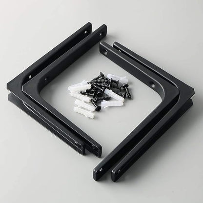 SAYAYO Wall Shelf Brackets Black, 6 x 5 Inch Iron Metal Shelf Brackets L Shaped Corner Support Brackets for DIY Floating Shelf, 4 PCS