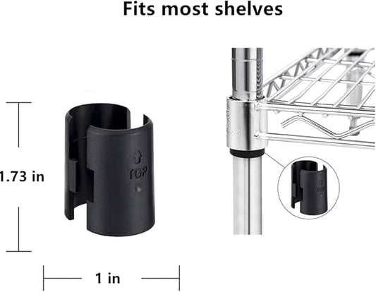 72 Pack 36 Pairs Wire Shelving Shelf Lock Clips for 1 inch Post- Shelving Sleeves Replacements for Wire Shelving System