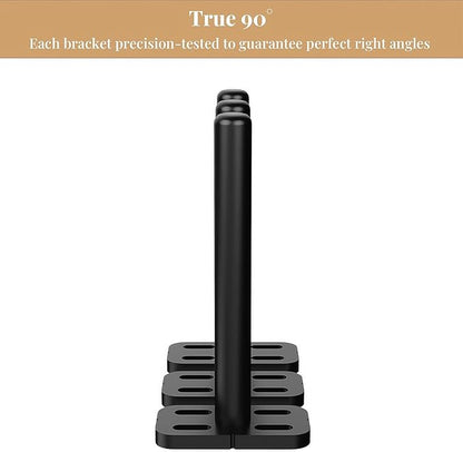 4pcs Wall Shelf Brackets Heavy Duty Floating Shelf Bracket Hidden,Invisible Black Shelving Brackets Decorative Floating Shelf Hardware Heavy Duty,Metal Shelf Support Bracket(8"-4pcs)