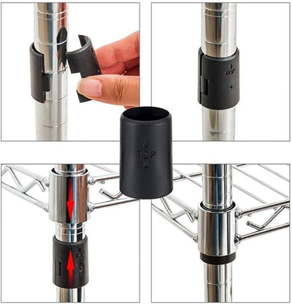 Shelf Lock Clip, 25 Pairs (50 Pcs) 1 inches Wire Shelving Lock Clips Post Shelvings Sleeves Replacements for Wire Shelving