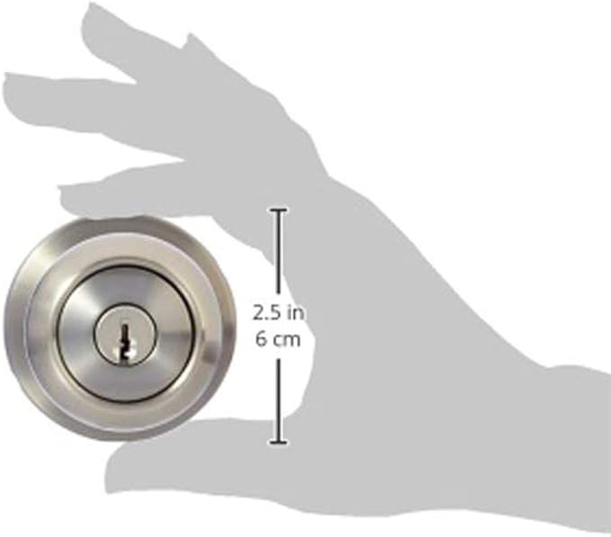 Amazon Basics Exterior Door Knob With Lock, Coastal, Easy to Install, 2 Keys, Satin Nickel