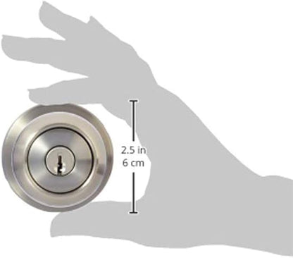 Amazon Basics Exterior Door Knob With Lock, Coastal, Easy to Install, 2 Keys, Satin Nickel