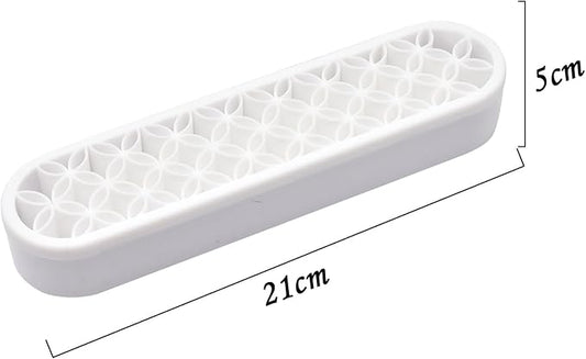 2 PCS Multi-Purpose Cosmetic Storage Box, Desktop Organizers Silicone Make Up Brush Stand for Art Supplies, Pencil, Painting (White)
