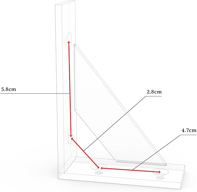 SOGAL Shelf Bracket 3 Inch x 4 Inch,Black Shelf Brackets,Small Shelf Brackets,Shelf Support Angle Brackets for Shelves, Heavy Duty Shelf L Brackets 4Pack