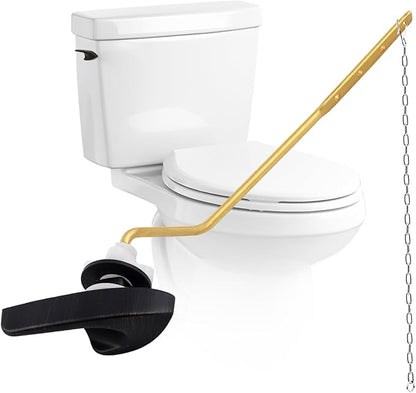 Universal Toilet Handle Replacement Kit, Side/Angle Mount Toilet Flush Handle Compatible with Kohler K-GP30324-CP/TOTO/American Standard, Stainless Steel Flapper Chain, Oil Rubbed Bronze