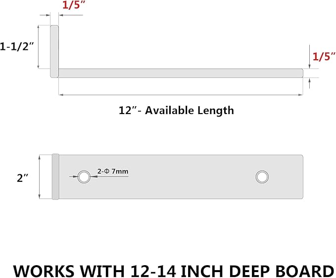 8-Pack 12 Inch Floating Shelf Brackets, Heavy Duty Hidden Shelves Bracket for Kitchen, Nursery, Black Powder Coated Steel