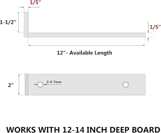 6-Pack 12 Inch Floating Shelf Brackets, Heavy Duty Hidden Shelves Bracket for Kitchen, Nursery, Black Powder Coated Steel
