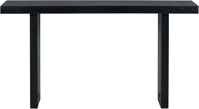 Uniquely Designed Oak Veneer Console Table, Modern Long Sofa Side Table with Distinctive Side Shapes, Suitable for Entryway, Hallway, Living Room, Foyer, Corridor,Easy Assembly (Black-41RT)