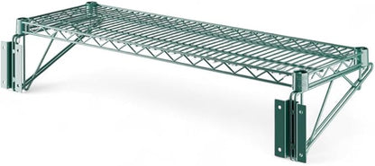 12" x 36" Green Wall-Mounted Wire Shelf with Epoxy Coating, Heavy-Duty Steel Storage Rack, NSF Certified, Easy Installation, Open Wire Design for Kitchen, Garage, or Utility Storage