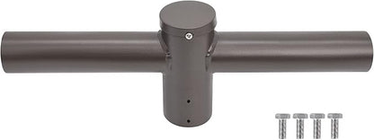 180 Degree Double Bullhorn Mounting Bracket for 2 Lighting Fixtures, Bronze Steel Pole Mount Bracket for Outdoor Shoebox, Parking Lot, Street Light Fixtures