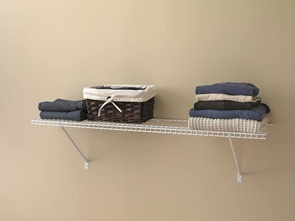 ClosetMaid Wire Shelf Kit with Hardware, 4 Ft. Wide, for Pantry, Closet, Laundry, White Vinyl Finish