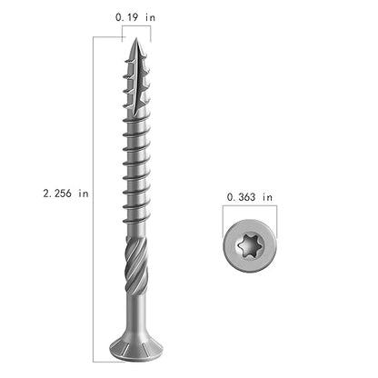 #10 * 2-1/4" 304 Stainless Steel Deck Screws, (97pcs) 1 lbs.Exterior Wood Screws, Rust Resistant Epoxy Coated, Bronze, T20 Star Bit