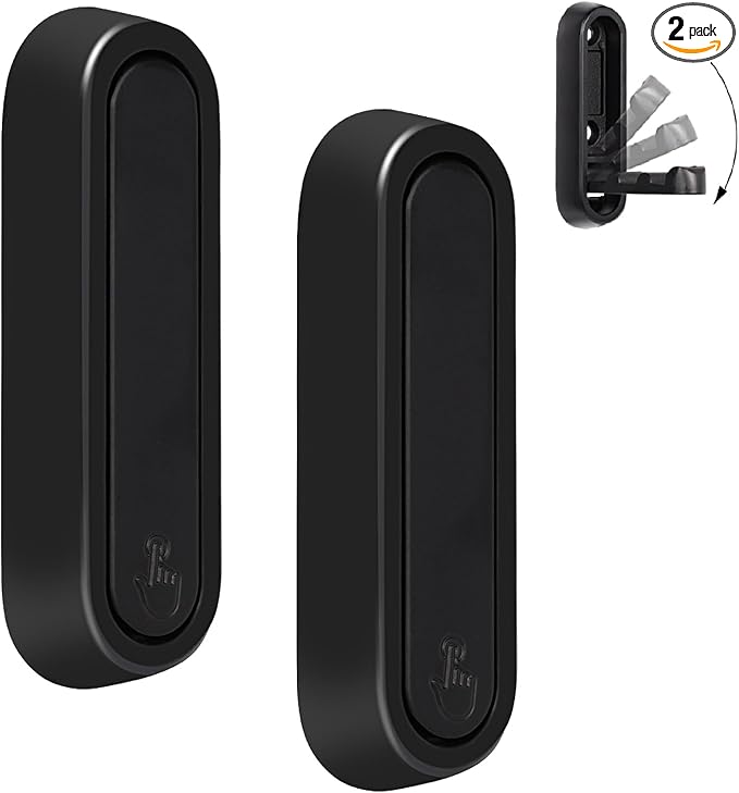 Folding Wall Hooks, 2 Pcs Foldable Black Coat Hooks Heavy Duty Foldable Hook Bathroom Towel Hooks Robe Hooks Wall Mounted for Hanging Coat Towels Clothes Hat Bags Keys