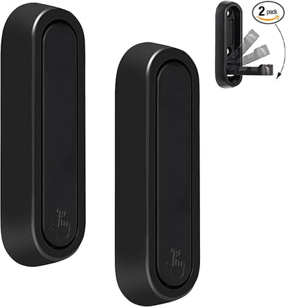 Folding Wall Hooks, 2 Pcs Foldable Black Coat Hooks Heavy Duty Foldable Hook Bathroom Towel Hooks Robe Hooks Wall Mounted for Hanging Coat Towels Clothes Hat Bags Keys