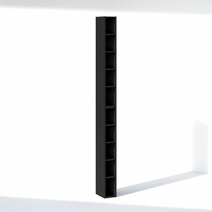 Furinno Fulda 10-Tier Closet Organizers and Storage, Open Shelf, Storage Organizer, 6-Inch Width, for Closet, Bedroom, Blackwood