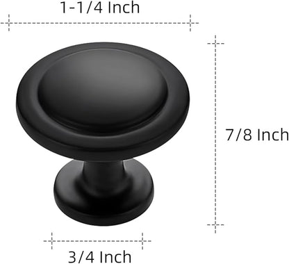 Ravinte 45 Pack 1-1/4 Inch Kitchen Cabinet Knobs Matte Black Zinc Pulls Door Handles for Dresser Drawers