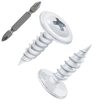 Wensilon(400 pcs)#8×1/2" Phillips Truss Head Wood Screws White Iron Quick Metal Self Tapping