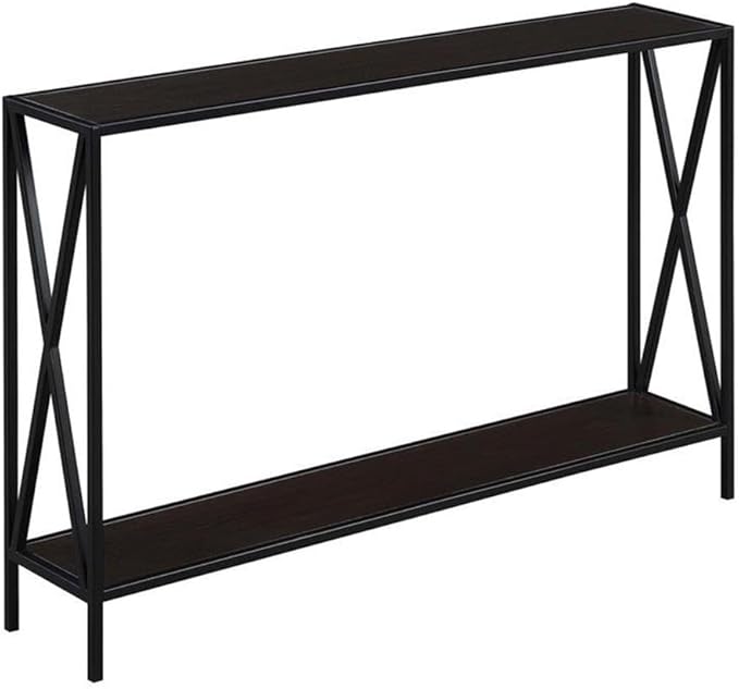 Convenience Concepts Tucson Console Table 47.25" - Modern Sofa Table with Storage Shelf, Entryway Hall Table for Living Room, Espresso/Black