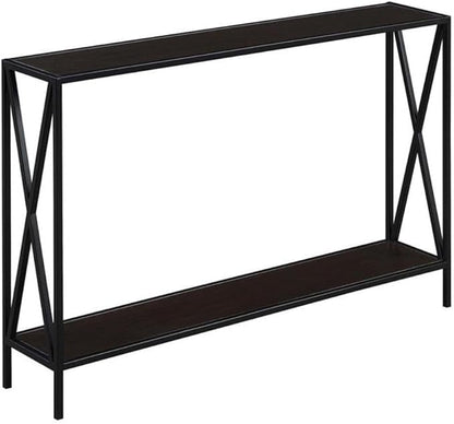 Convenience Concepts Tucson Console Table 47.25" - Modern Sofa Table with Storage Shelf, Entryway Hall Table for Living Room, Espresso/Black